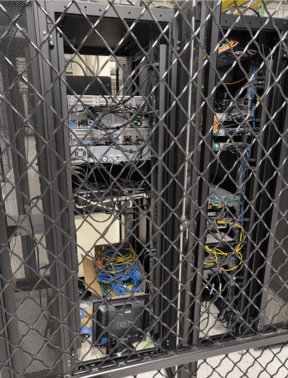Clean, organized server rack back view after BomberJacket professional service